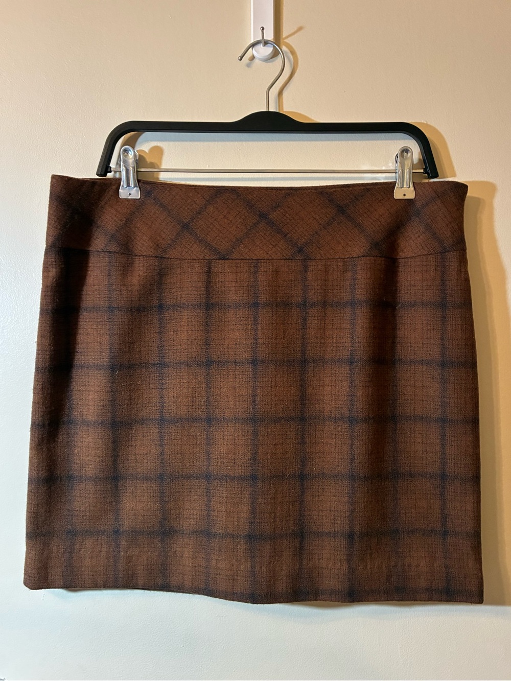 The Limited Brown Plaid Wool Blend Lined Mini Skirt Dark Academia Fall Preppy 10